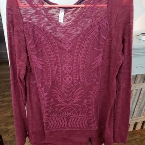 Maroon top